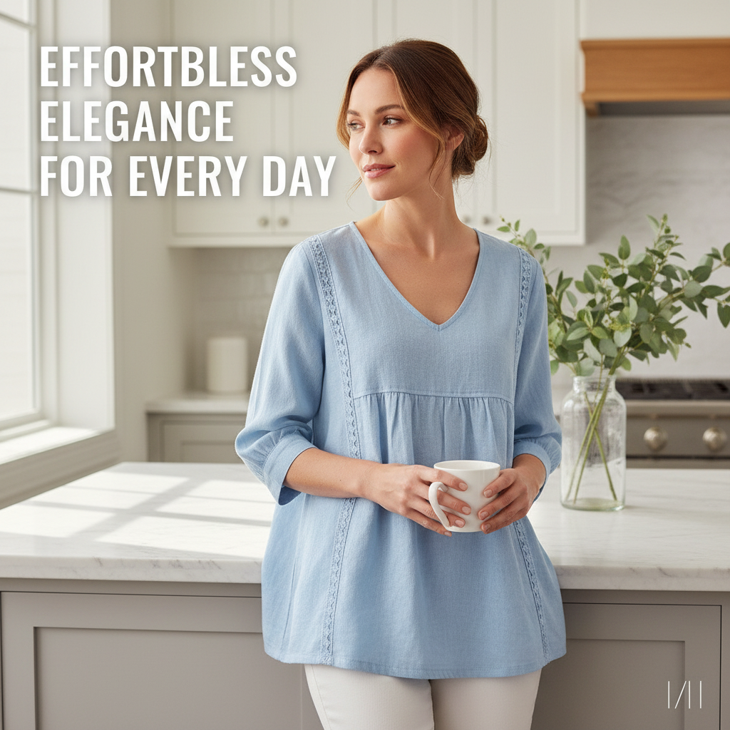 Women's Lace V-Neck Pullover Blouse