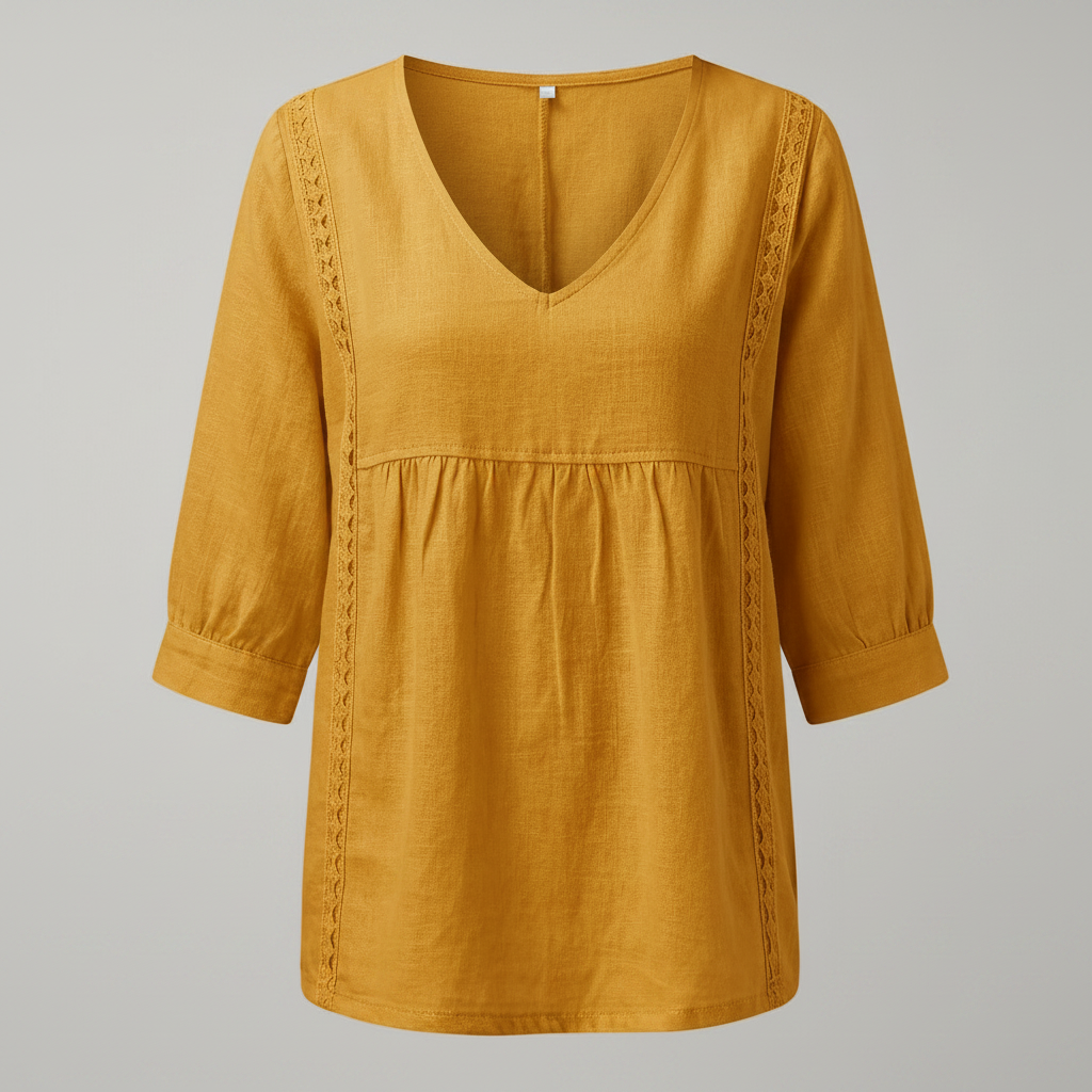 Women's Lace V-Neck Pullover Blouse