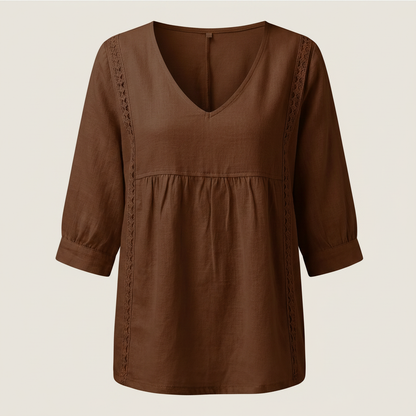 Women's Lace V-Neck Pullover Blouse
